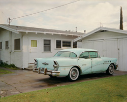 TIM BRADLEY - Blue Buick, photograph, car, house, California