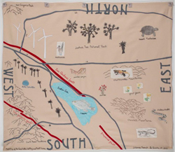JESSIE HOMER FRENCH - Mapestry of the Coachella Valley and Fault Zones, painting, map, abstract