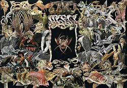 STEPHEN ALDRICH - I've Been Framed, collage, dragons, creatures, figurative, landscape