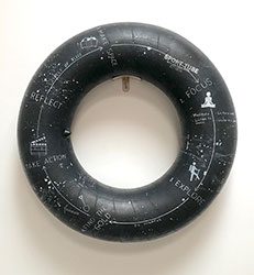 GREG COLSON - Circle of Bliss, abstract, map, diagram, inner tube, found object, minimal, contemporary