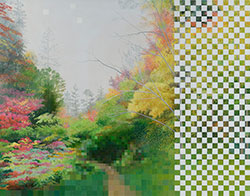 ASTRID PRESTON - Above Takayama, oil painting, landscape, forest, realism