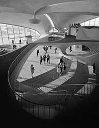 EZRA STOLLER - TWA Terminal at Idlewild, now JFK, Airport, gelatin silver print, photograph, black and white, architecture, Eero Saarinen